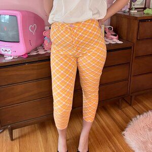 Urban Outfitters Women's Orange and Pink Pedal Pushers